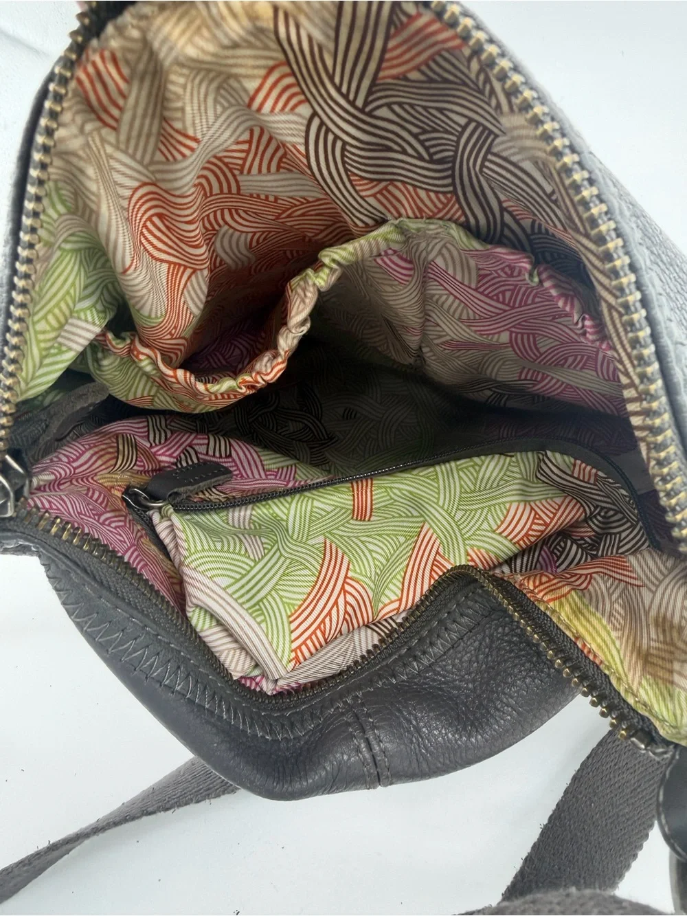 The Sak Brown Leather Messenger Crossbody Bag